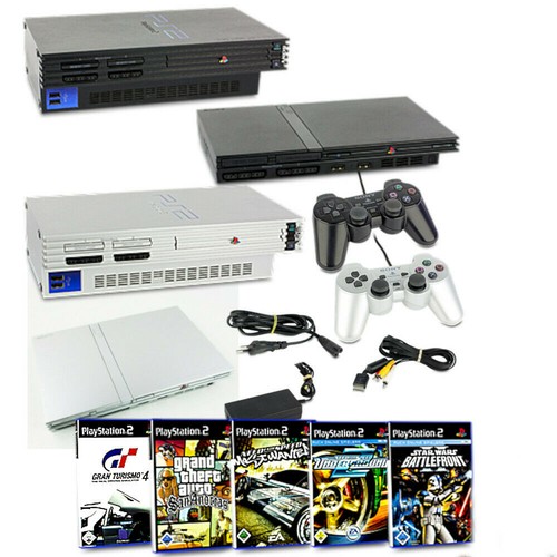 Console ps2 fat slim blu - ps2,